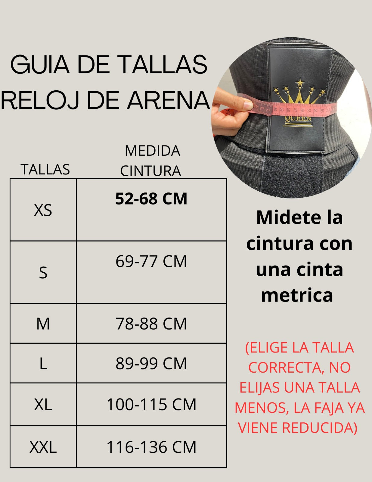 Faja reloj de arena Queen recibe Obsequios Gel Reductor