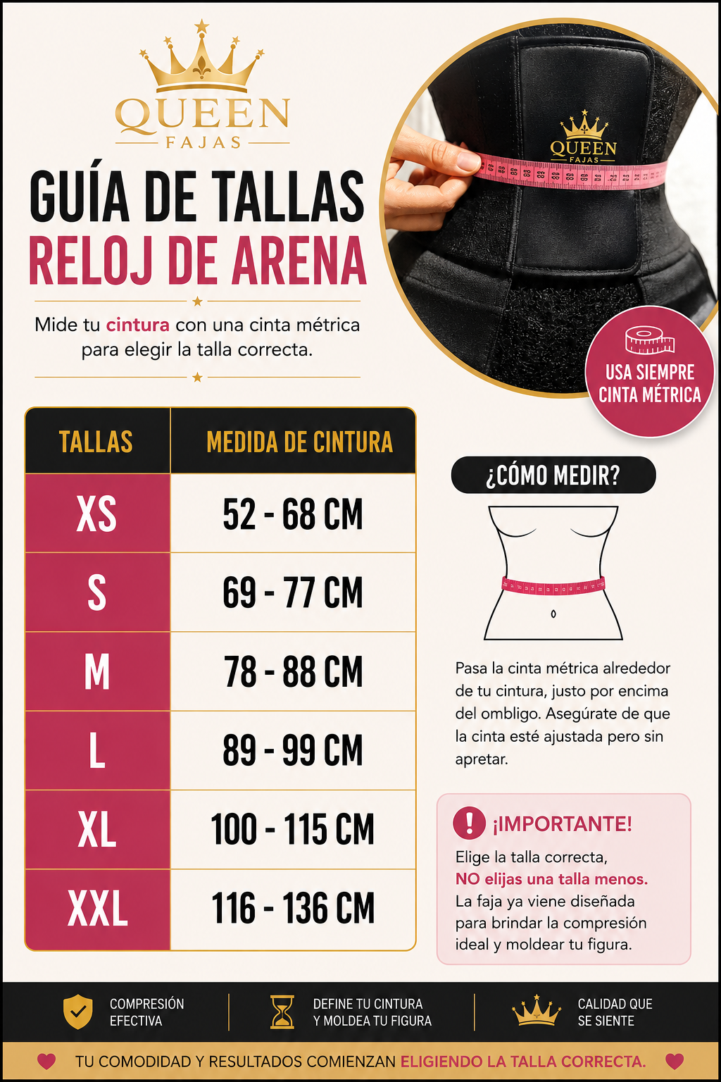 Guía para elegir la talla correcta